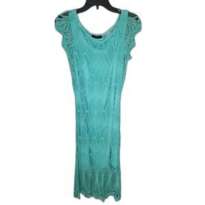 NWT Its Pink Sea Blue Lace Knee Length Dress Sz M